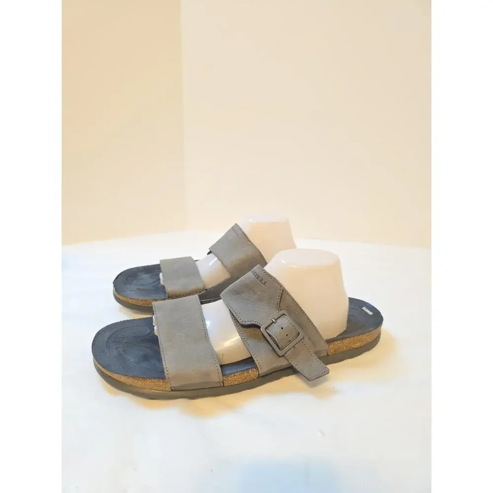 Merrell Mens Size 14 Granite Nubuck Leather Sandals Slides